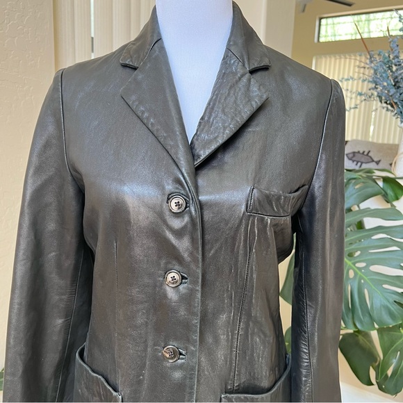 COACH Butter Soft Leather Black Blazer Jacket S $595 - Picture 3 of 14